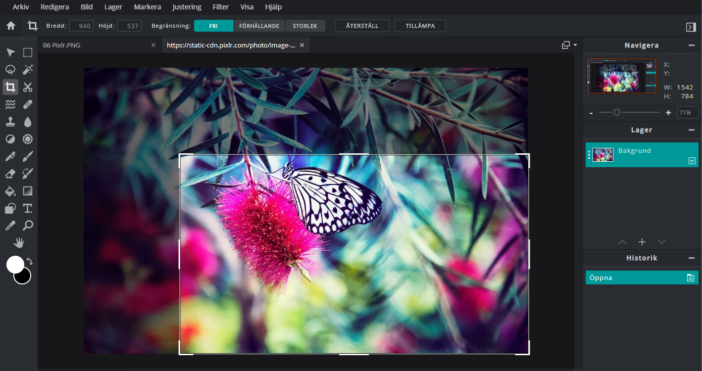 Gratis bildredigering med Pixlr